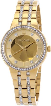 Bulova Phantom Quartz Crystal Champagne Dial Ladies Watch 97L176