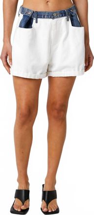 Olivaceous Kenzie Denim Shorts In White
