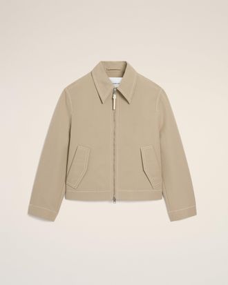 Ami Beige Cotton Zipped Jacket Beige - XXL - for Men