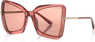 Tom Ford FT0766 72Y Transparent Antique Pink with Rose Gold/Light Rose