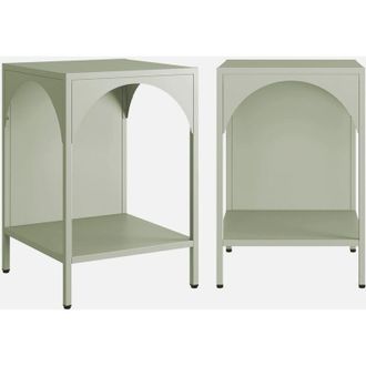 Sweeek Mesita De Noche Industrial De Metal, Set De 2