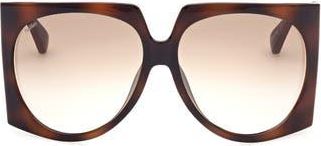 Max Mara 65mm Gradient Oversize Geometric Sunglasses in Havana/Brown at Nordstrom Rack