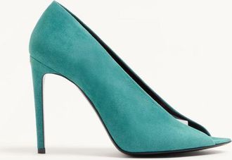 Valentino Garavani D&eacute;collet&eacute; Open Toe R&eacute;v&eacute;l&eacute; In Camoscio 105Mm Donna VERDE ACQUA 35.5