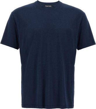 Tom Ford Blue Logo embroidery t-shirt