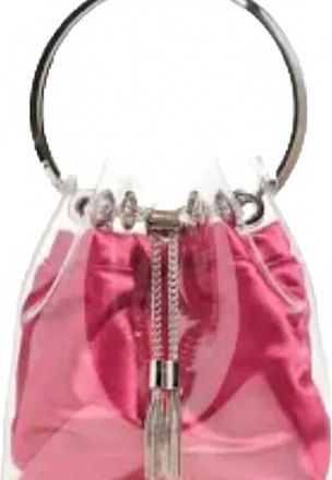 Jimmy Choo London Bon Bon Chain-Tassel Drawstring Mini Handbag In Fuchsia