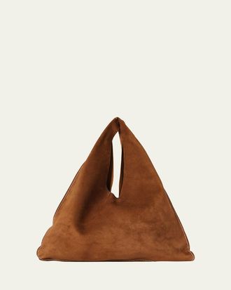 The Row Bindle Small Shoulder Bag in Suede