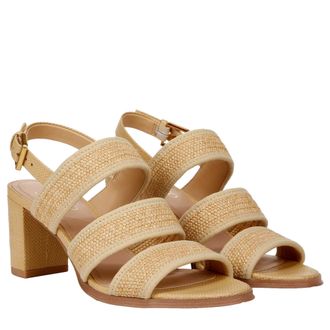 Franco Sarto Buco Strappy Sandals Natural Beige Raffia J0595F1250 Womens