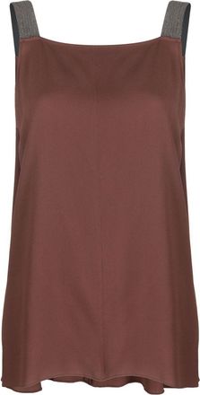 Fabiana Filippi metallic strap top - women - Silk/Acetate - 42 - Brown