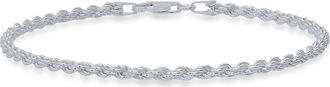 Queen Jewels Mens Sterling Silver Italian Rope Chain Bracelet at Nordstrom Rack, Size 8.5