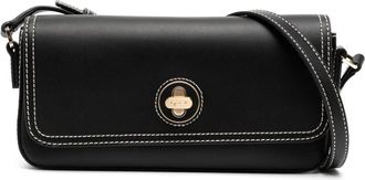 agnès b. contrast-stitching leather cross body bag - women - Nylon/Calf Leather/Polyurethane - One Size - Black