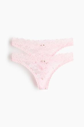 H&M 2er-Pack Tangas aus Spitze - Pink