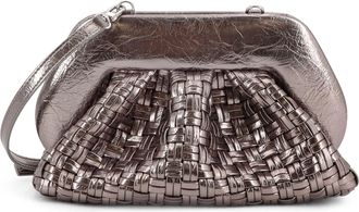 Themoirè Laminated Leather Tia Shoulder Bag With Woven Pattern-Donna