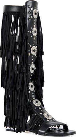 Azalea Wang Dustine Gladiator Sandal in Black at Nordstrom, Size 6.5