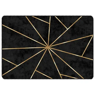 vidaXL Vidaxl - Alfombra Lavable Antideslizante Negro Y Dorado 160x230 Cm