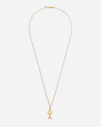 Ami Gold Brass Thin Hammered Ami De Coeur Necklace Yellow - OS - Unisex