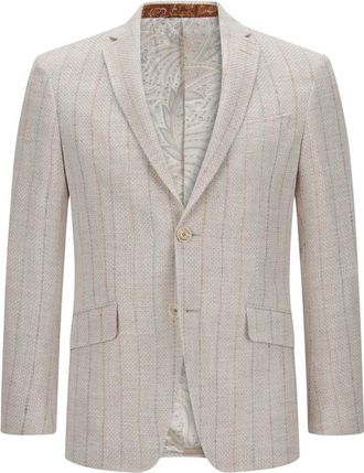 Etro Bloemen Zijden Sjaal - Heren - Blazers - Beige - XL - Jassen