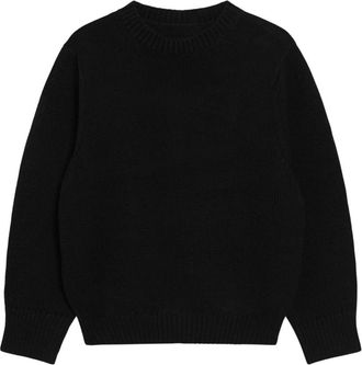 Toteme Oversized Crew Knit - Dames - Ronde hals truien - Zwart - S - Katoen - Truien & Vesten