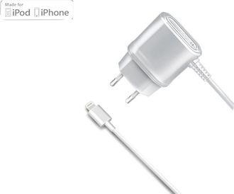 Trade Shop Trade Shop - Caricabatterie Da Rete Da 1a Con Connettore Lightning Mfi Bianco White