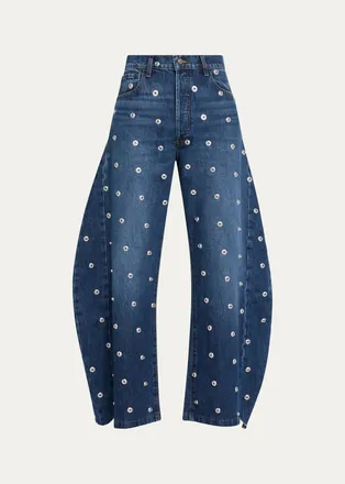 A.W.A.K.E. Studded Barrel-Leg Jeans