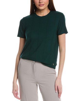 St. John Sleek Rib Jersey Knit Top