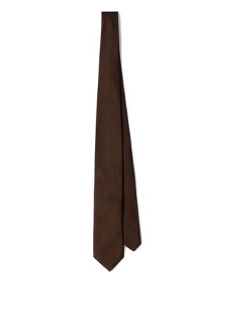 Prada logo-embellished satin tie - men - Satin - R150 - Brown