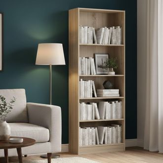 Dmora Dmora - Librer&iacute;a Color Roble, 79 X 203,2 X 26,72 Cm, Con Embalaje Reforzado