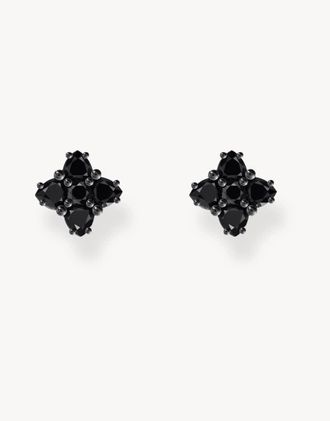 Thomas Sabo Orecchini a bottone in argento sterling con pietra nera