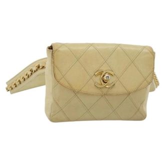 Chanel Pre-owned Belt Bags, female, Beige, Size: ONE SIZE Pre-owned Vintage Belt Bag