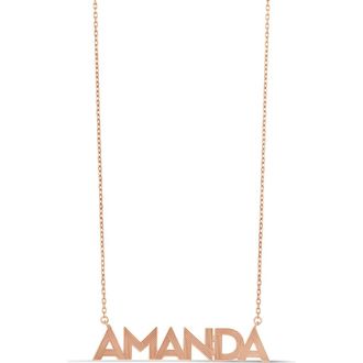 SHYMI Fluted Name Pendant Necklace in Rose at Nordstrom