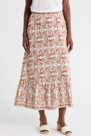 Max Studio Floral Maxi Skirt in Cream/Desert Rose Paisley at Nordstrom Rack, Size X-Large