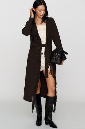 NVLT Fringe Belted Coatigan Jacket