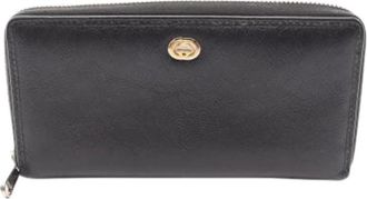 Gucci Pre-owned Long Wallet (bi-fold) - Dames - Vintage Accessoires - Zwart - ONE Size - Leer - Vintage