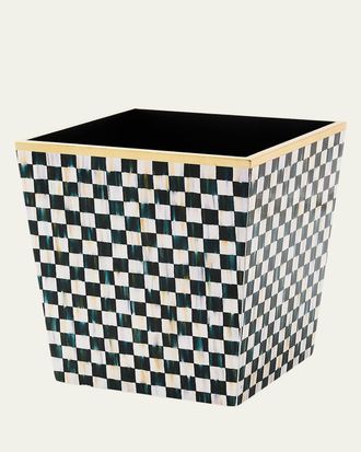 MacKenzie-Childs Courtly Check Lacquer Waste Bin
