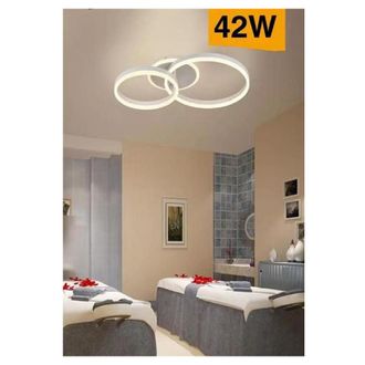 Trade Shop Trade Shop Traesio - Trade Shop - Plafoniera Led 42 W Lampadario C35 Bianco Moderno Cerchi Luce 4000k 6500k 3000k