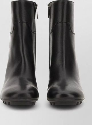 Hogan block heel ankle boots round toe