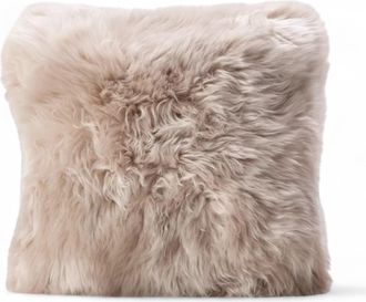 Infinity Leather Genuine Sheepskin Beige 40x40cm Real Wool Single Sided Cushion