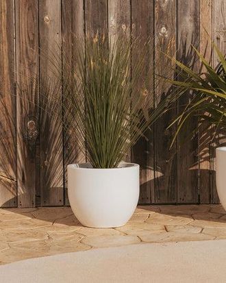 OEM Azalea 40 Macetero Redondo De Interior Y Exterior Para Plantas Y Flores Muy Resistente Al Paso Del Tiempo. Hecho De Polietileno En Espa&ntilde;a - Blanco