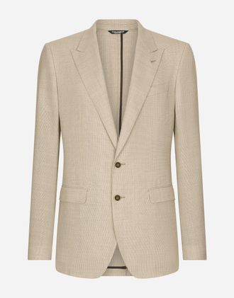 Dolce & Gabbana Single-breasted Wool Taormina-fit Jacket - Man Suits And Blazers Beige 48