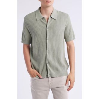 Nn.07 Nolan 6695 Organic Cotton Polo Cardigan in Sage Green at Nordstrom Rack, Size Large