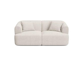 Cosmopolitan Design Sof&aacute; modular 2 plazas tejido estructural beige claro