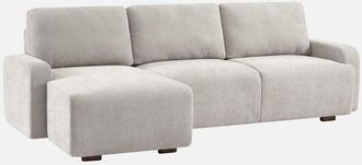 Sweeek Sof&aacute; Esquinero Izquierdo De Tela Liso, 3 Plazas