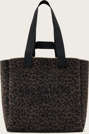 AllSaints Polyester Izzy Leopard Large Tote Bag, Size: One Size