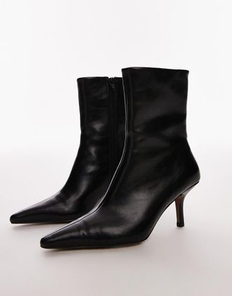 Topshop Natalia - Stivaletti neri con tacco alto-Nero