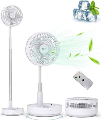 OEM Ventilador De Pedestal Oscilante Port&aacute;til, Alimentado Por Bater&iacute;a Recargable Usb, Con Control Remoto, Ideal Para El Dormitorio, Camping Y Viajes (blan