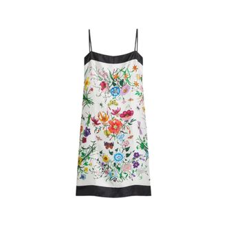 Gucci Vestido de Sarga de Seda Estampada - Dresses - Mujer - Multicolor - L