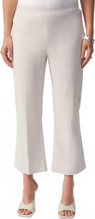 Joseph Ribkoff Geometric Jacquard Flared Pull-On Pants In Grey/white