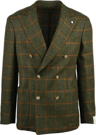 L.B.M. 1911 Giacca Doppiopetto - Heren - Blazers - Groen - M - Wol - Jassen