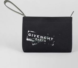 Givenchy canvas logo print clutch bag