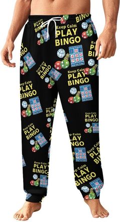 Generic Keep Calm Play Bingo Funny Mens Sweatpants Novelty Soft Running Joggers Yoga Pant Lounge Wear 3XL