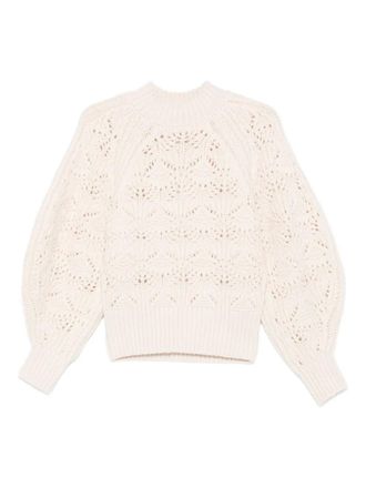 Zimmermann leaf-pattern high-neck sweater - women - Wool - 0P - Neutrals
